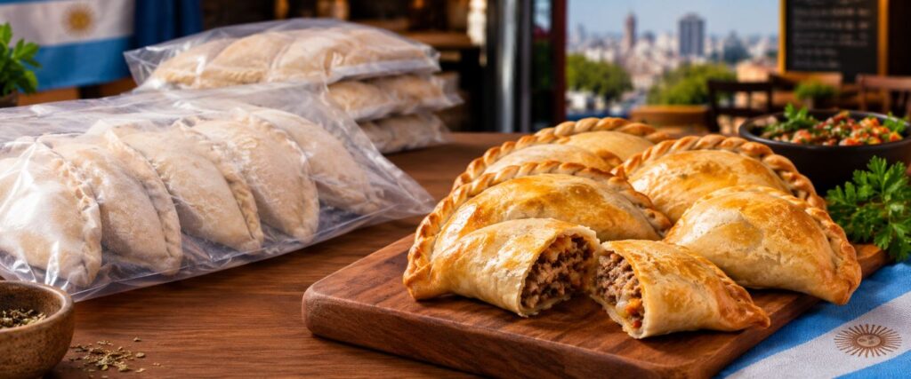 Empanadas congeladas para lanchonetes no bairro Vila Suzana, em São Paulo - SP